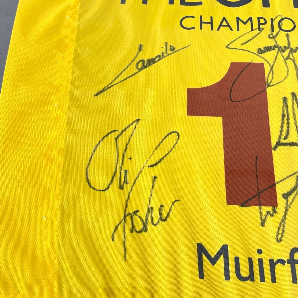The Open Championship Muirfield 2013 - Framed Flag - Signed by 7 Players inc. Luke Donald & Ernie Els
