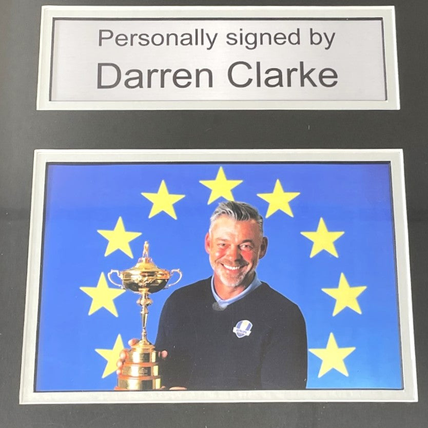 Ryder Cup 2016 Hazeltine - Framed Signed Pin Flag by European Captain Darren Clarke