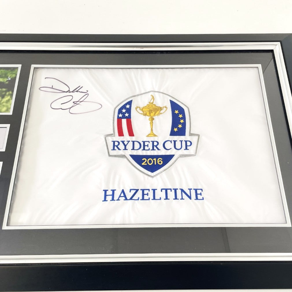 Ryder Cup 2016 Hazeltine - Framed Signed Pin Flag by European Captain Darren Clarke