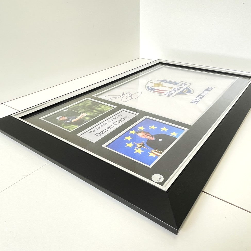 Ryder Cup 2016 Hazeltine - Framed Signed Pin Flag by European Captain Darren Clarke