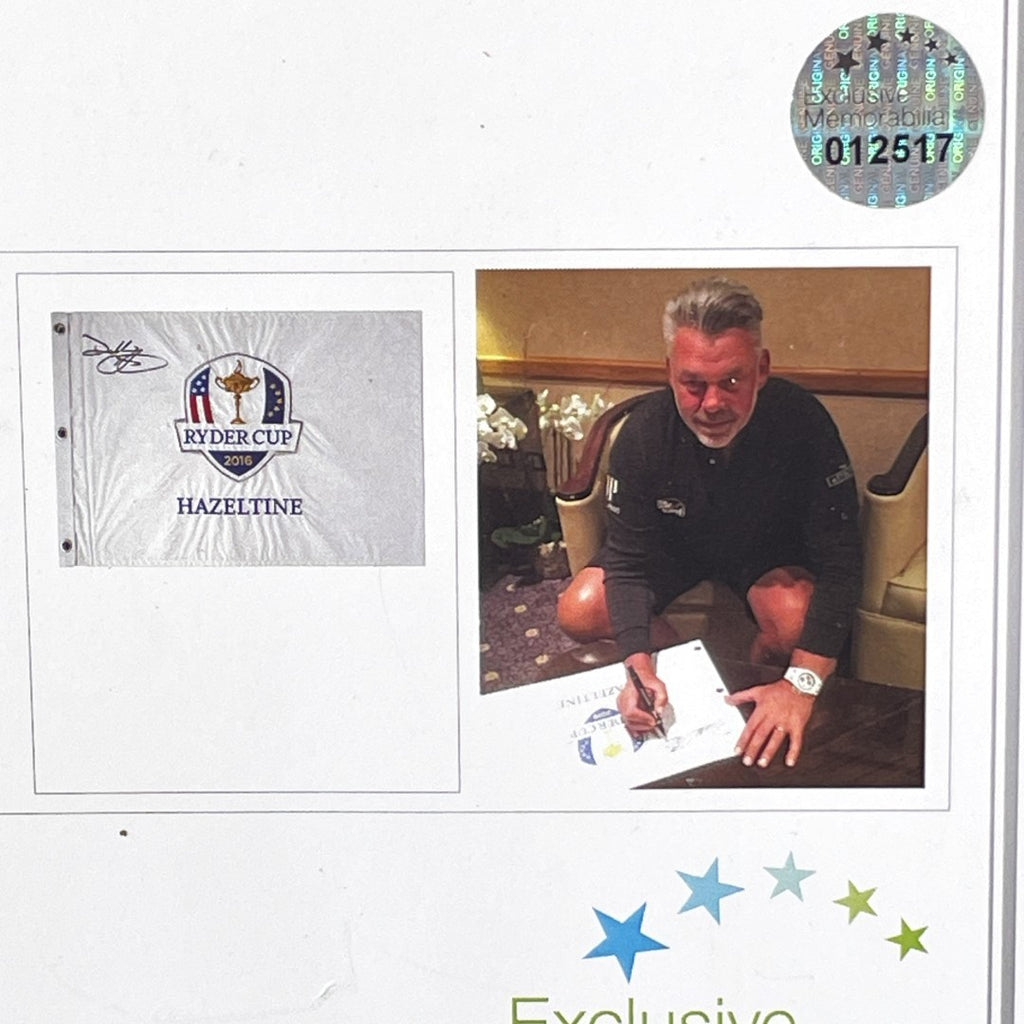 Ryder Cup 2016 Hazeltine - Framed Signed Pin Flag by European Captain Darren Clarke