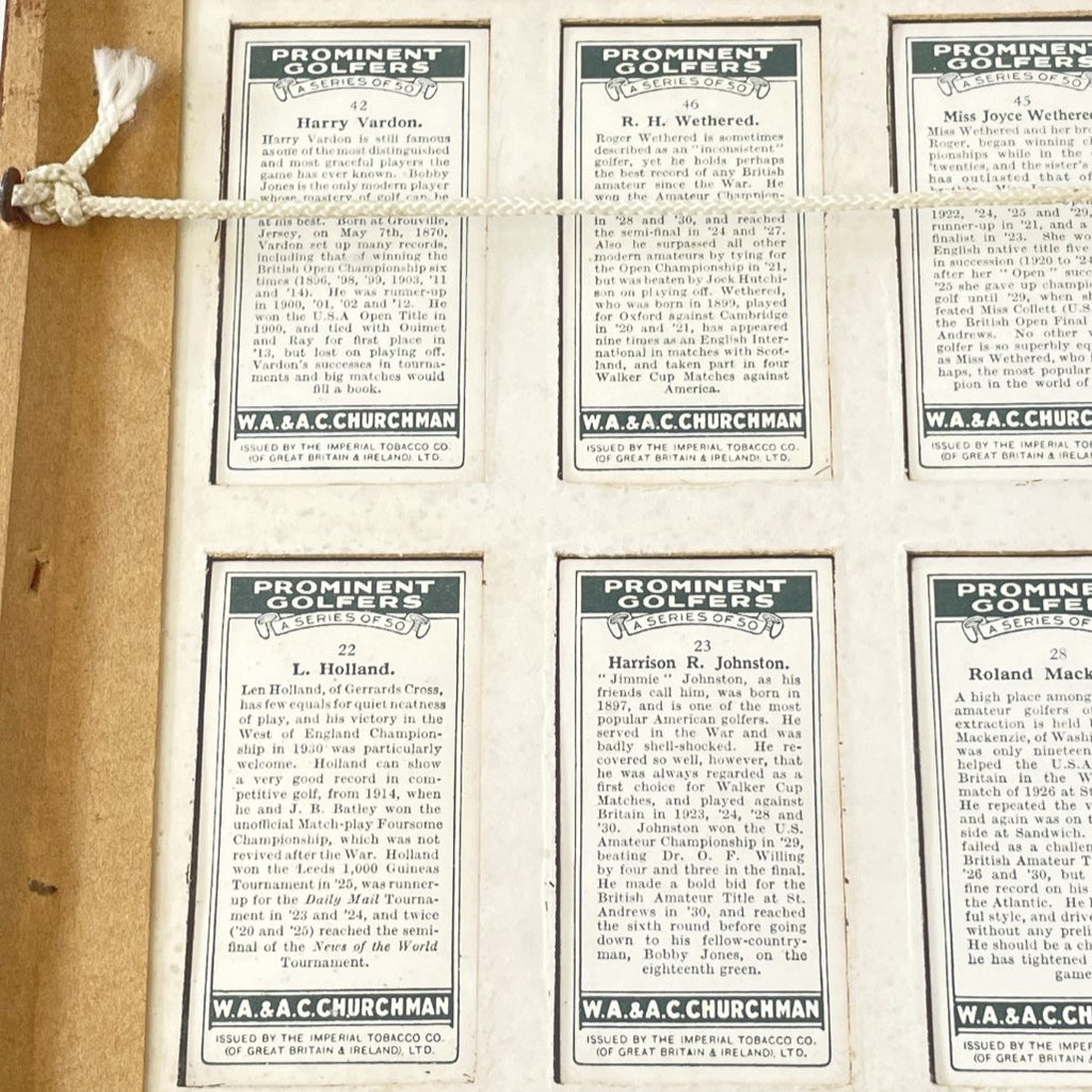 W.A & A.C Churchman "Prominent Golfers" Cigarette Cards (1931) - Framed Set of 10