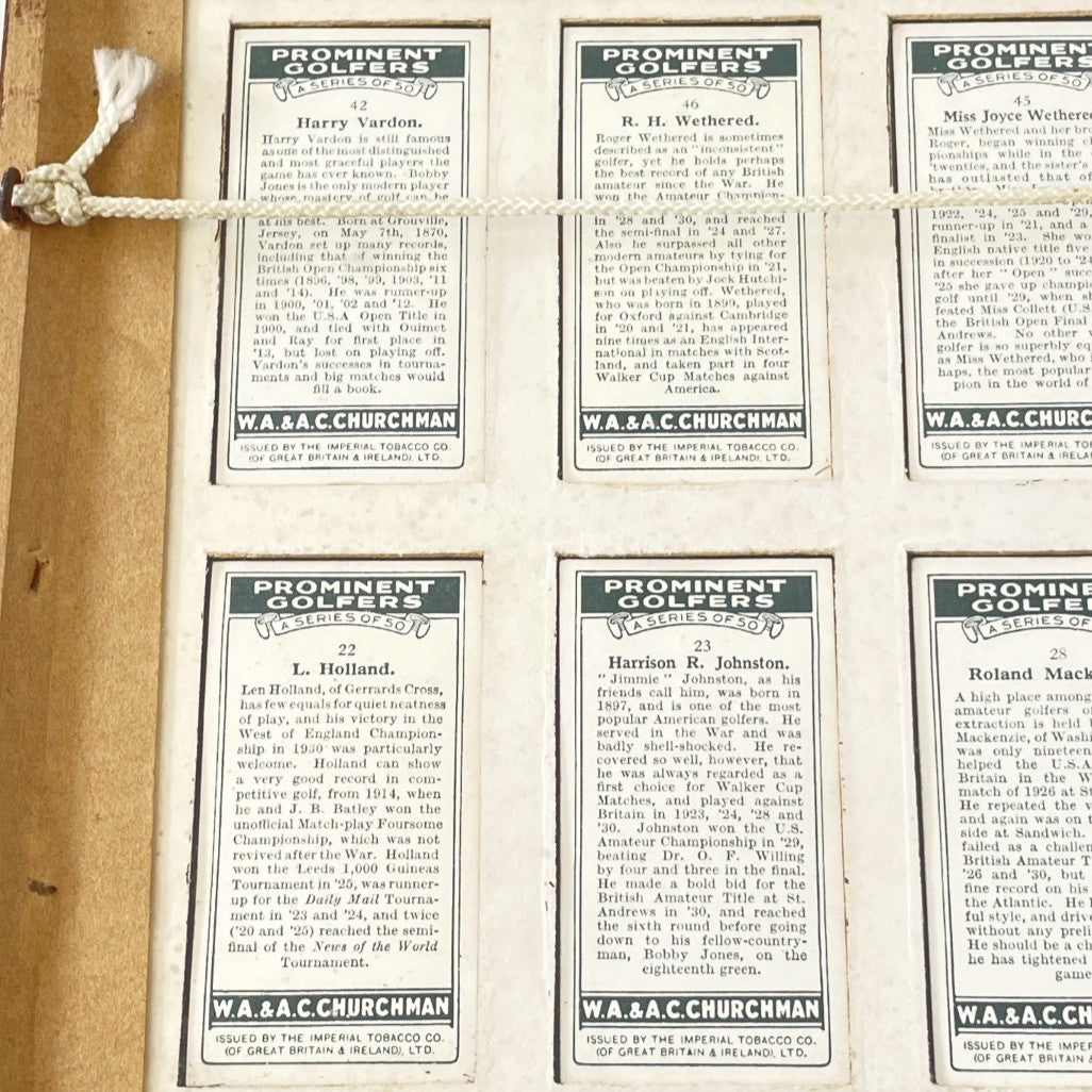 W.A & A.C Churchman "Prominent Golfers" Cigarette Cards (1931) - Framed Set of 10