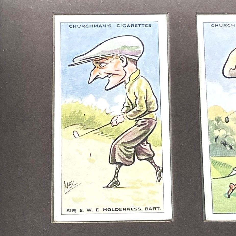 W.A & A.C Churchman "Prominent Golfers" Cigarette Cards (1931) - Framed Set of 10