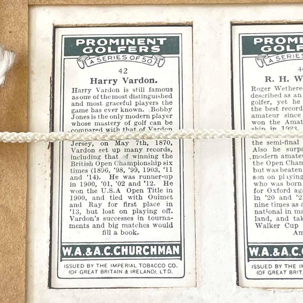 W.A & A.C Churchman "Prominent Golfers" Cigarette Cards (1931) - Framed Set of 10
