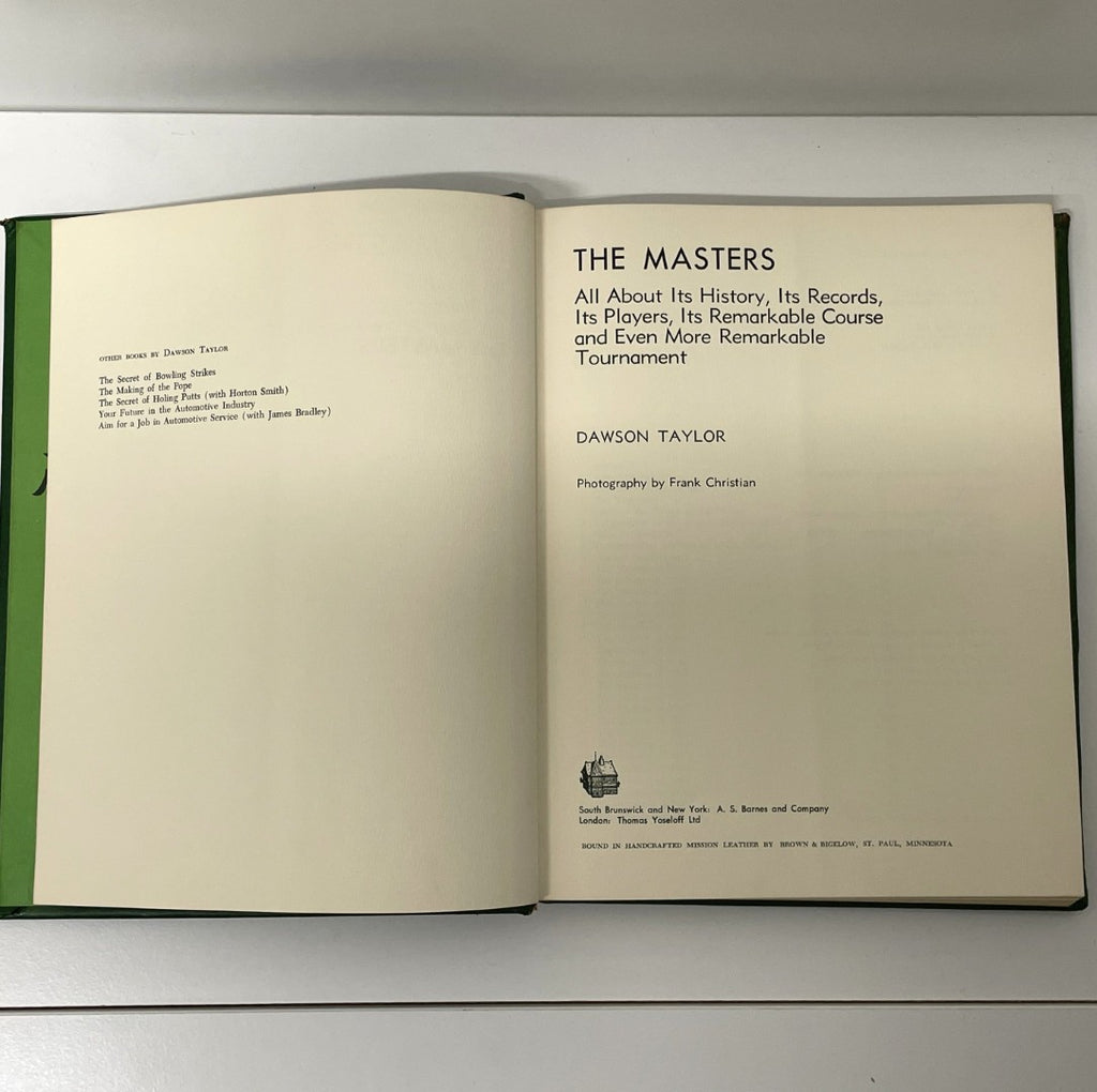 The Masters - Profile Of A Tournament by Dawson Taylor