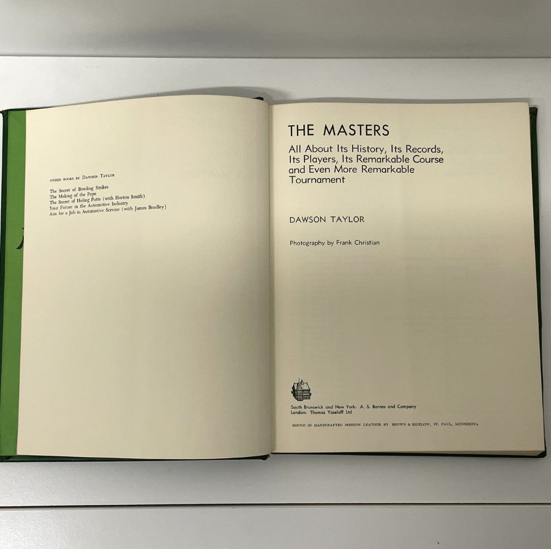 The Masters - Profile Of A Tournament by Dawson Taylor