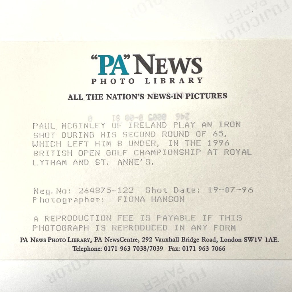 Paul McGinley - 1996 Open Championship - Royal Lytham & St Annes - 10"x8" Press Photo