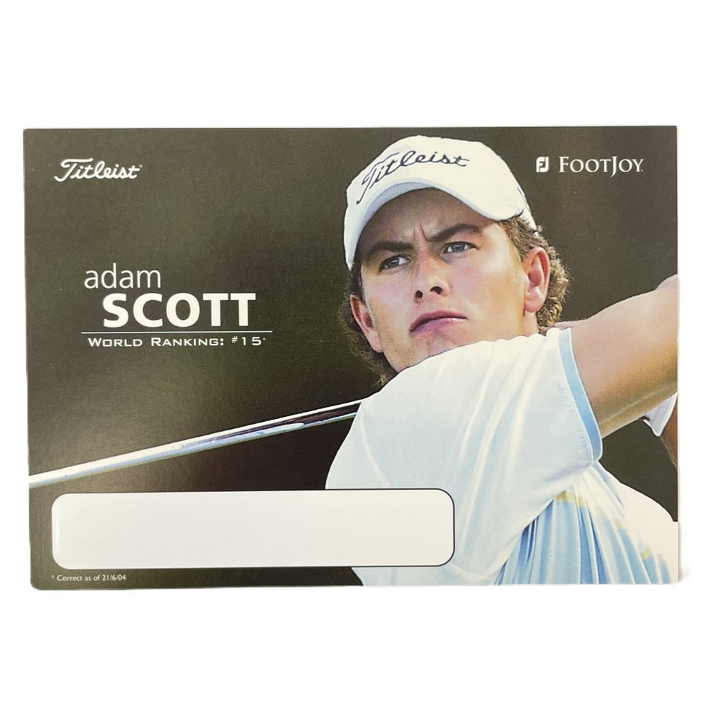 Adam Scott - Titleist Footjoy Advertising Promo Card