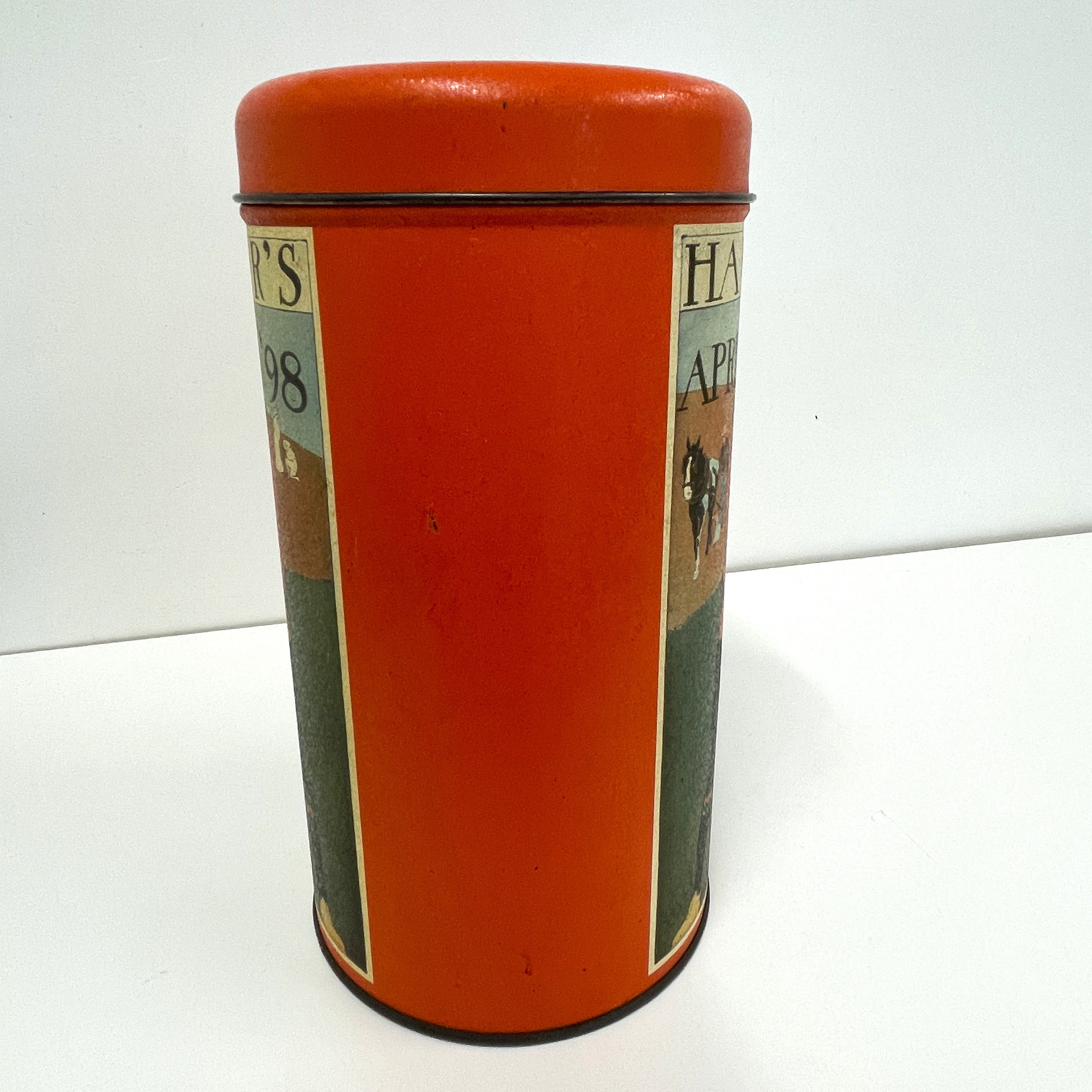 Round Vintage Tin Box - Harper's April '98