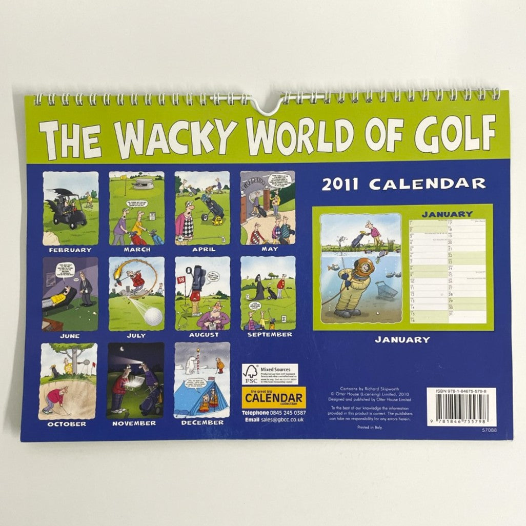 A Collection of 6 Golf Themed Novelty Desk and Wall Calendars