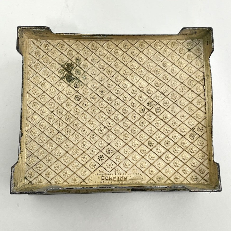 Antique Metal Trinket Box - Golfer with Dog - circa 1920s