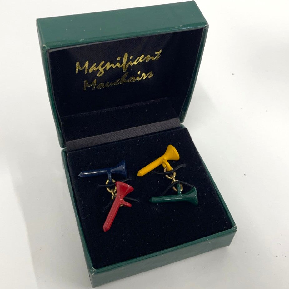 The Old Course St. Andrews Magnificent Mouchoirs Golf Tee Cufflinks