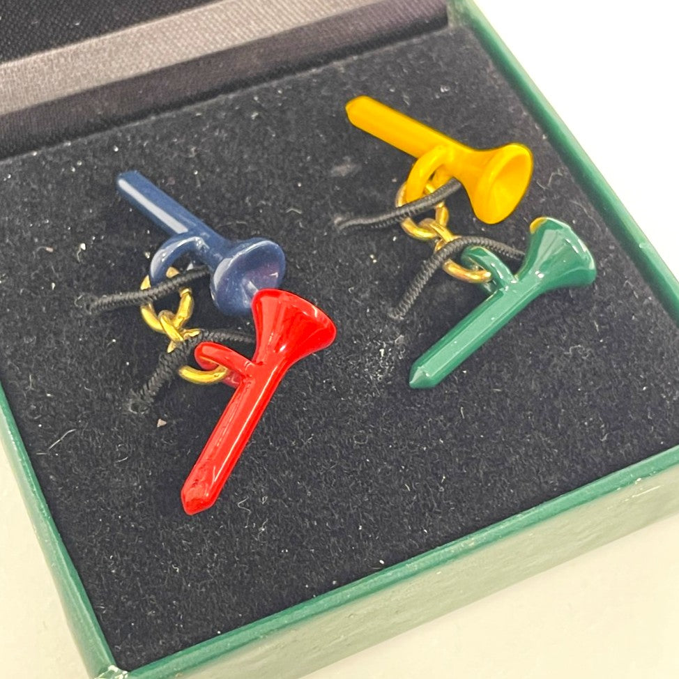 The Old Course St. Andrews Magnificent Mouchoirs Golf Tee Cufflinks
