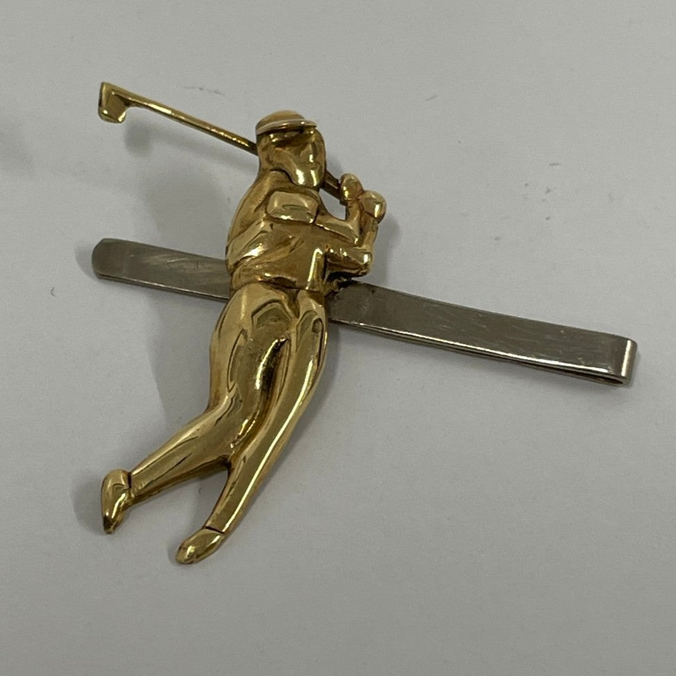 18 Carat Gold - Tie Pin/Slide - Golfer