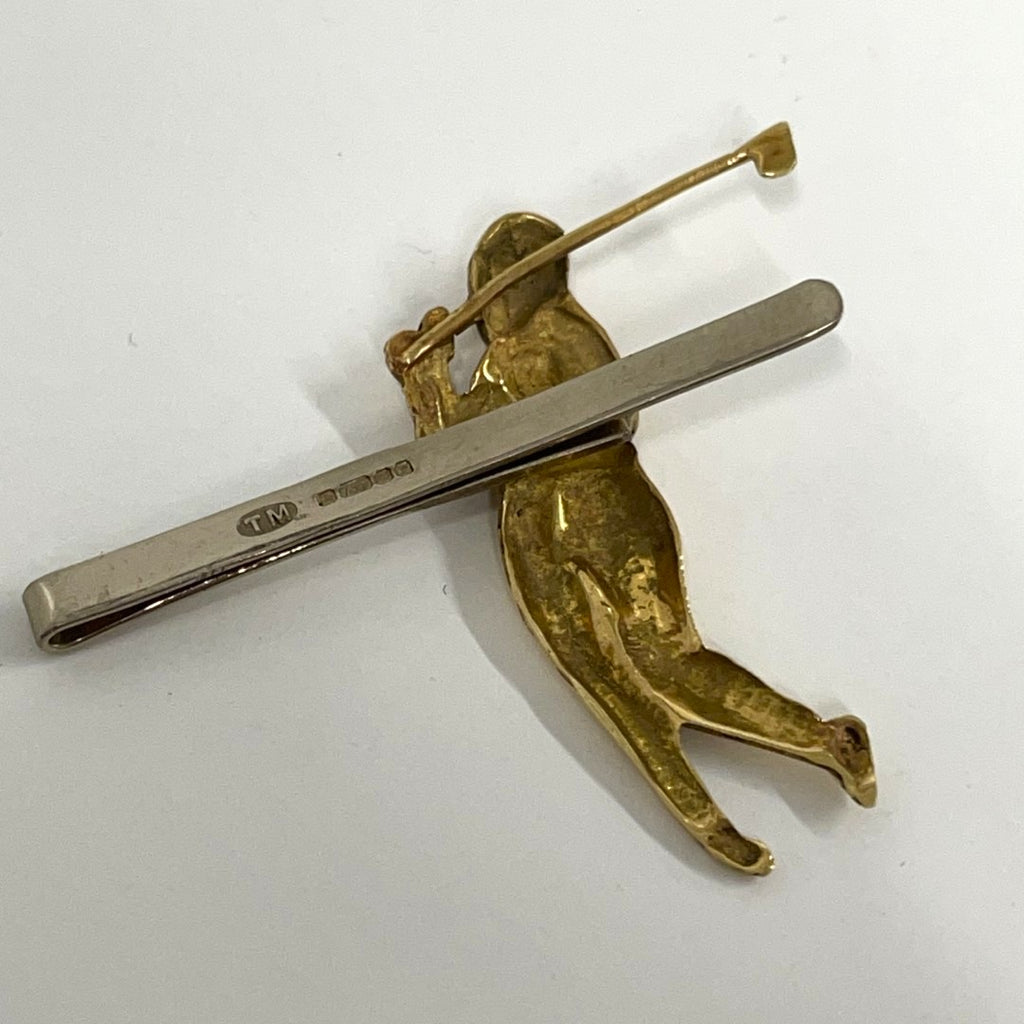 18 Carat Gold - Tie Pin/Slide - Golfer