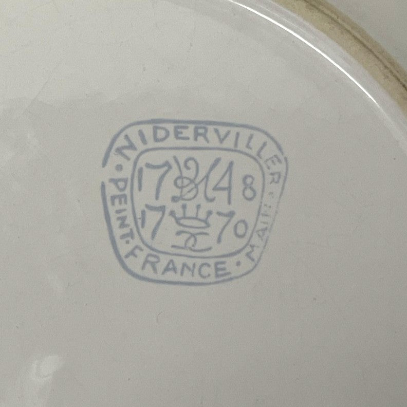 Set of 3 Niderviller Pottery Ceramic 11" Plates with Golfing Designs