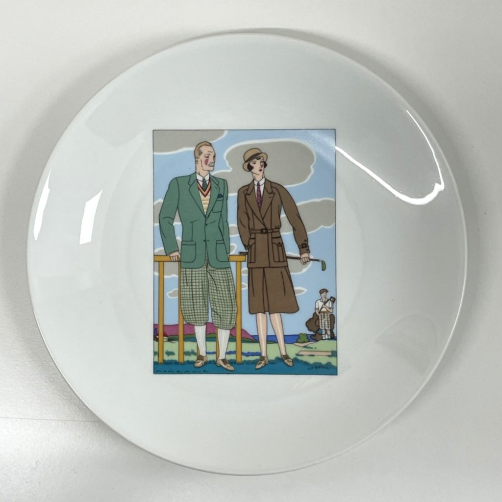 J.B.H. Collection S.A. - Ceramic Plate - Two 1920's Golfers - 26cm