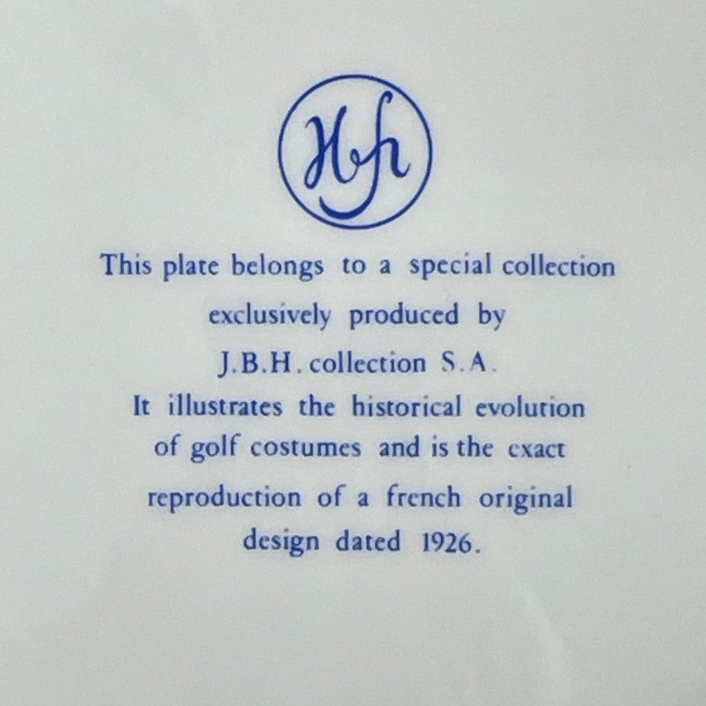 J.B.H. Collection S.A. - Ceramic Plate - Two 1920's Golfers - 26cm