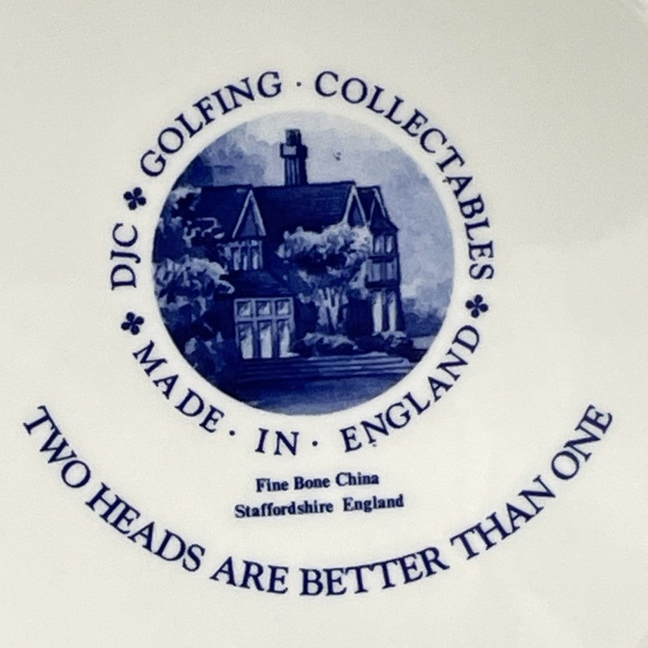 2x Plates - DJC Golfing Collectables - Fine Bone China - Golfing Themes Decoration - Blue