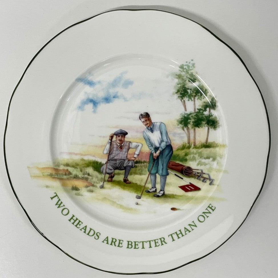 3x Plates - DJC Golfing Collectables - Fine Bone China - Golfing Themes Decoration - Green