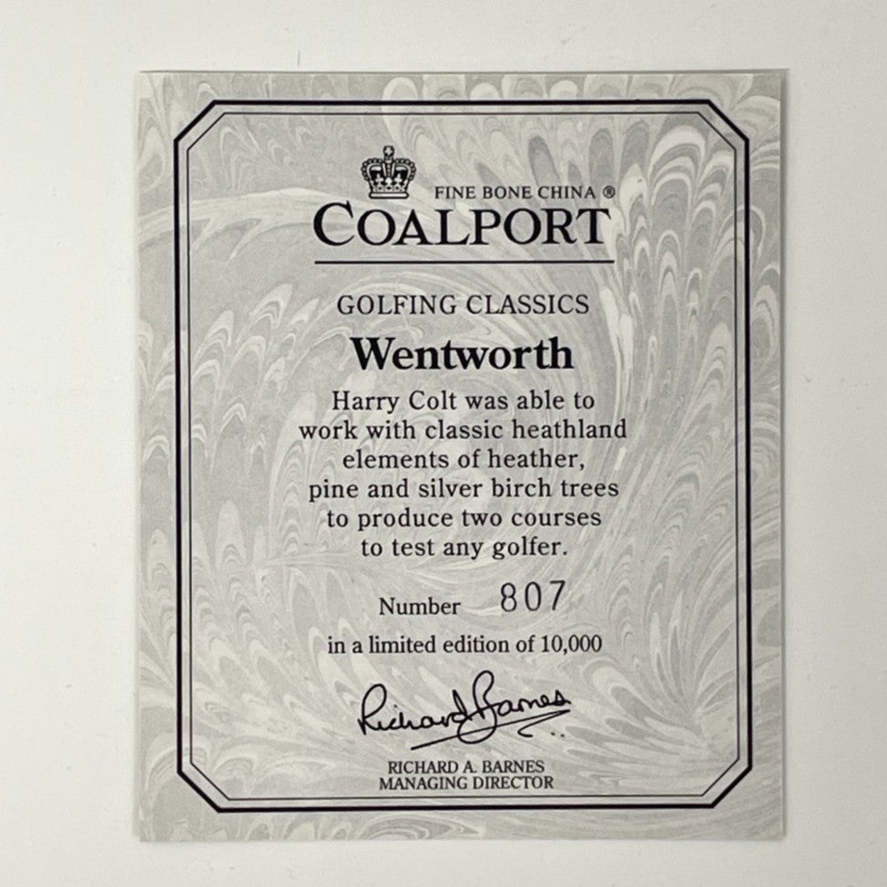 COALPORT Fine Bone China  - Golfing Classics Limited Collectors Edition Plate - Wentworth - No.803/10,000