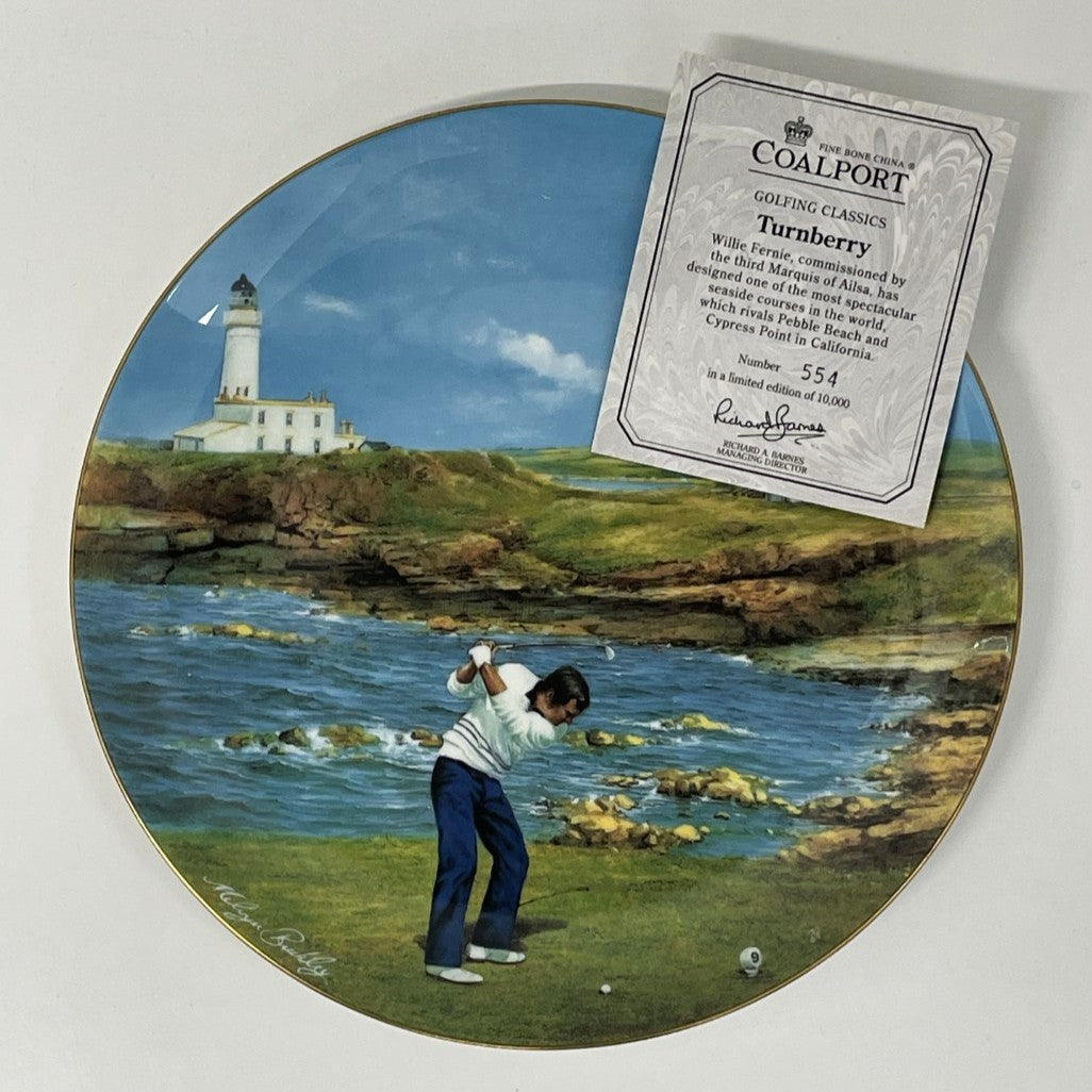 COALPORT Fine Bone China  - Golfing Classics Limited Collectors Edition Plate - Turnberry - No.554/10,000