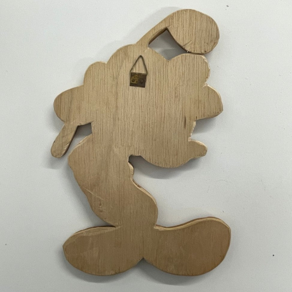 Golfing Mickey Mouse Wood Carved Wall Mount
