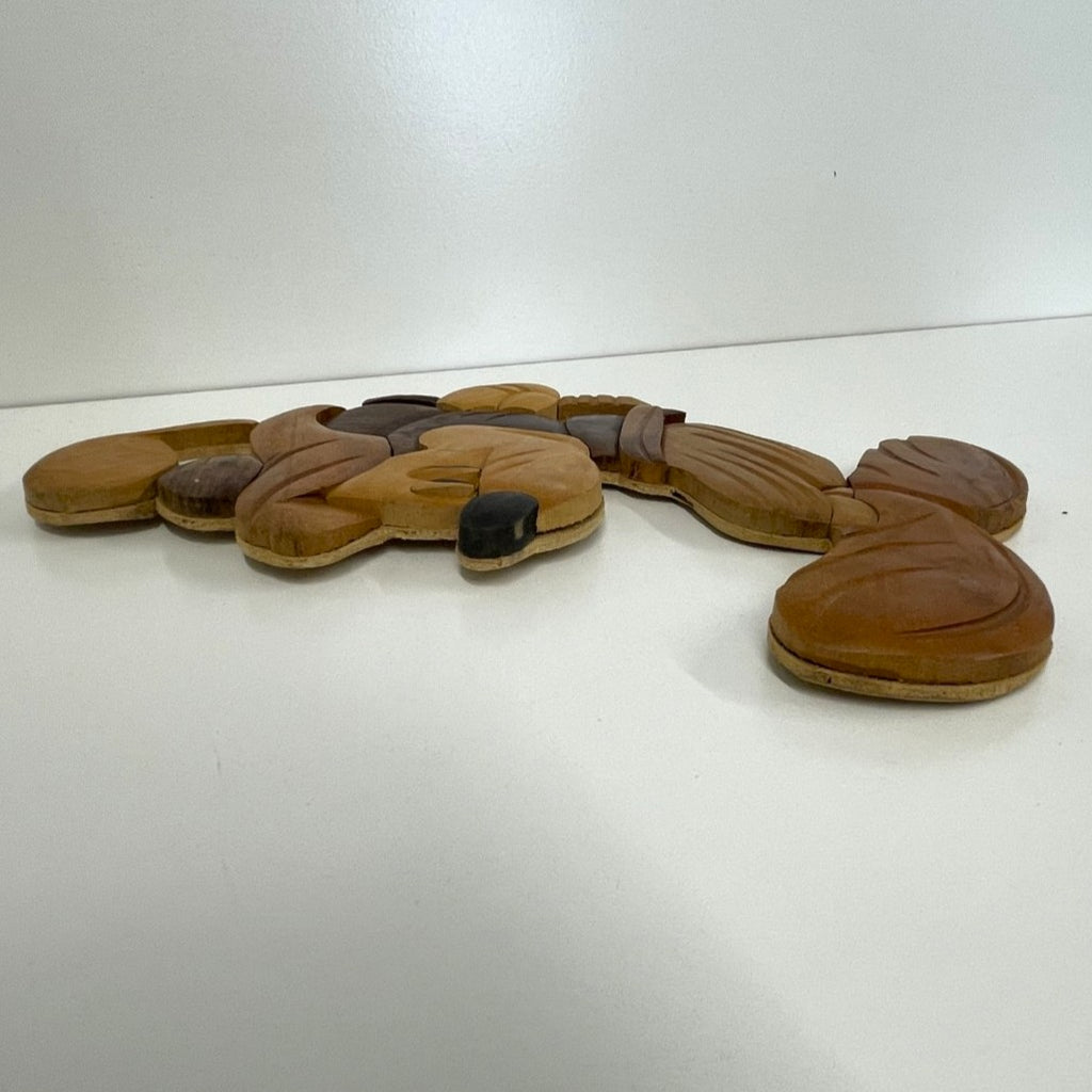 Golfing Mickey Mouse Wood Carved Wall Mount