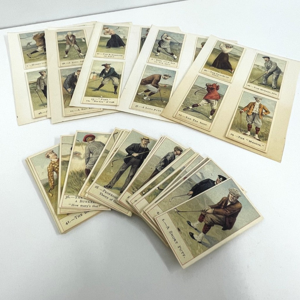 Complete set of 50 Cope's Golfers Cigarette Cards - Nostalgia Reprints