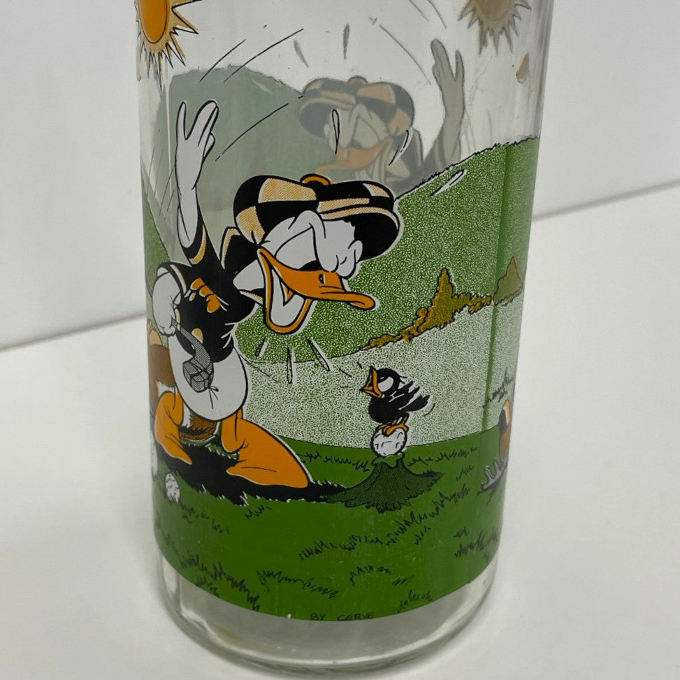 Vintage Disney Cerve Glass Swing Top Bottle - Daffy Duck playing Golf - c.1980s