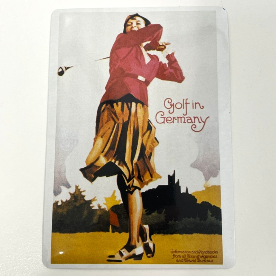 Vintage Tin Postcard - Golf In Germany