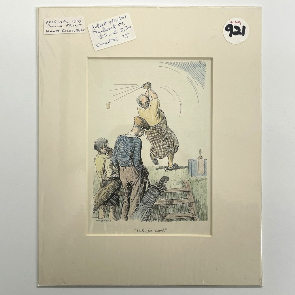 Original 1929 Punch Print - Hand Coloured - "O.K. for Sound."