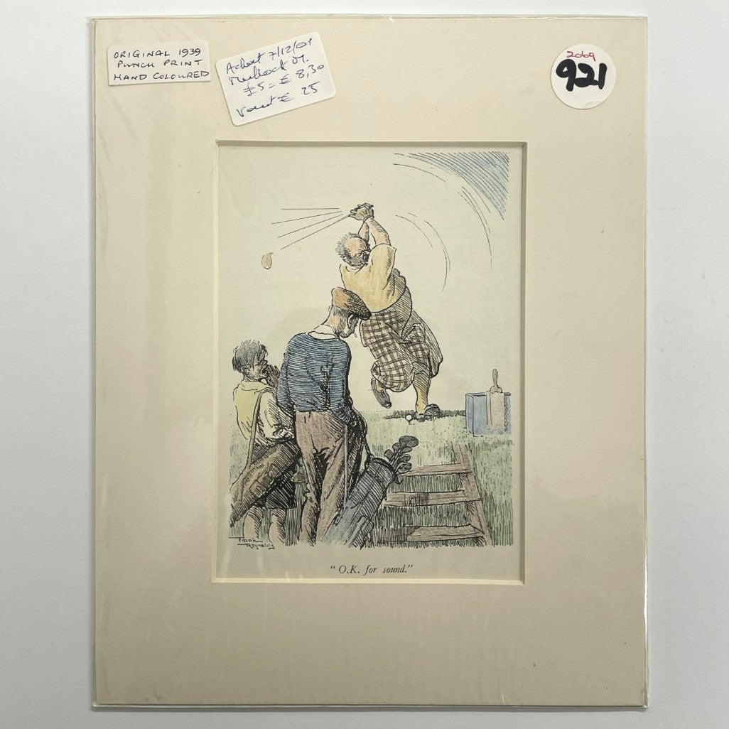 Original 1929 Punch Print - Hand Coloured - "O.K. for Sound."