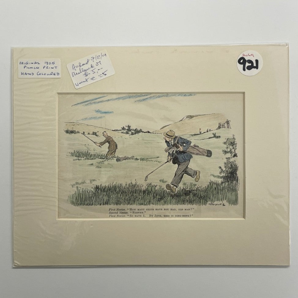 Original 1925 Punch Print - Hand Coloured - "How Many Shots Have You Had, Old Man?"
