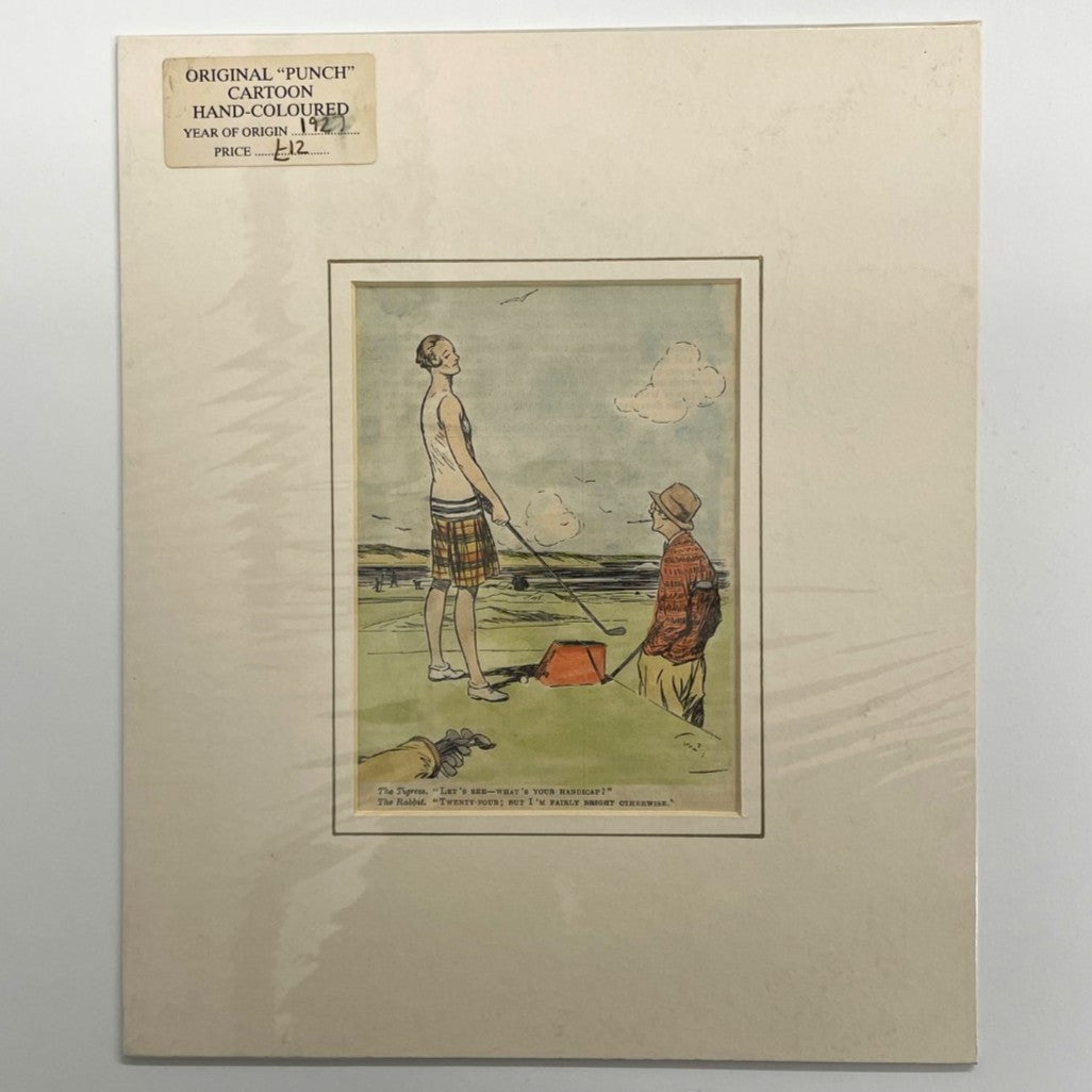 Original 1927 Punch Print - Hand Coloured - "Let's See - What's Your Handicap?"