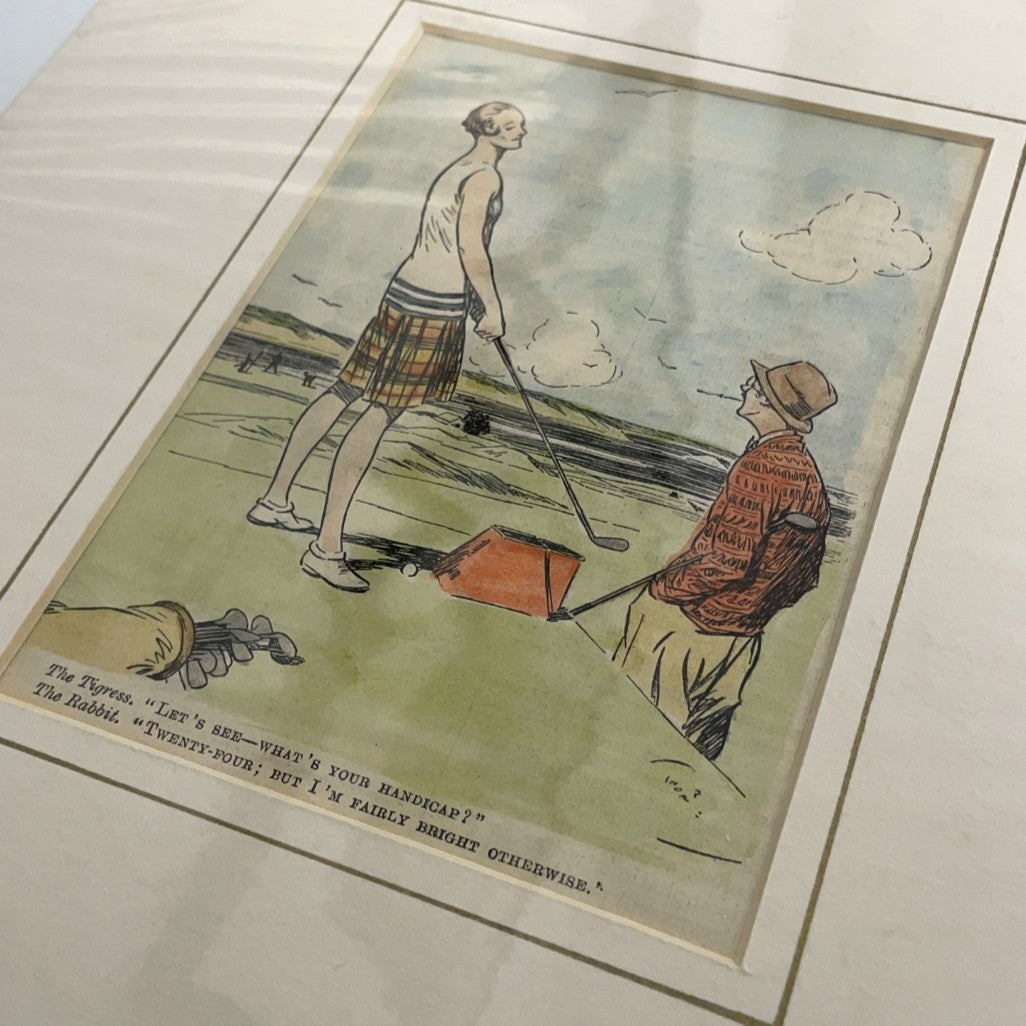 Original 1927 Punch Print - Hand Coloured - "Let's See - What's Your Handicap?"