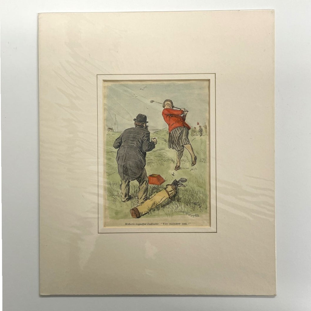 Original 1930 Punch Print - Hand Coloured - "You Naughty Girl!"