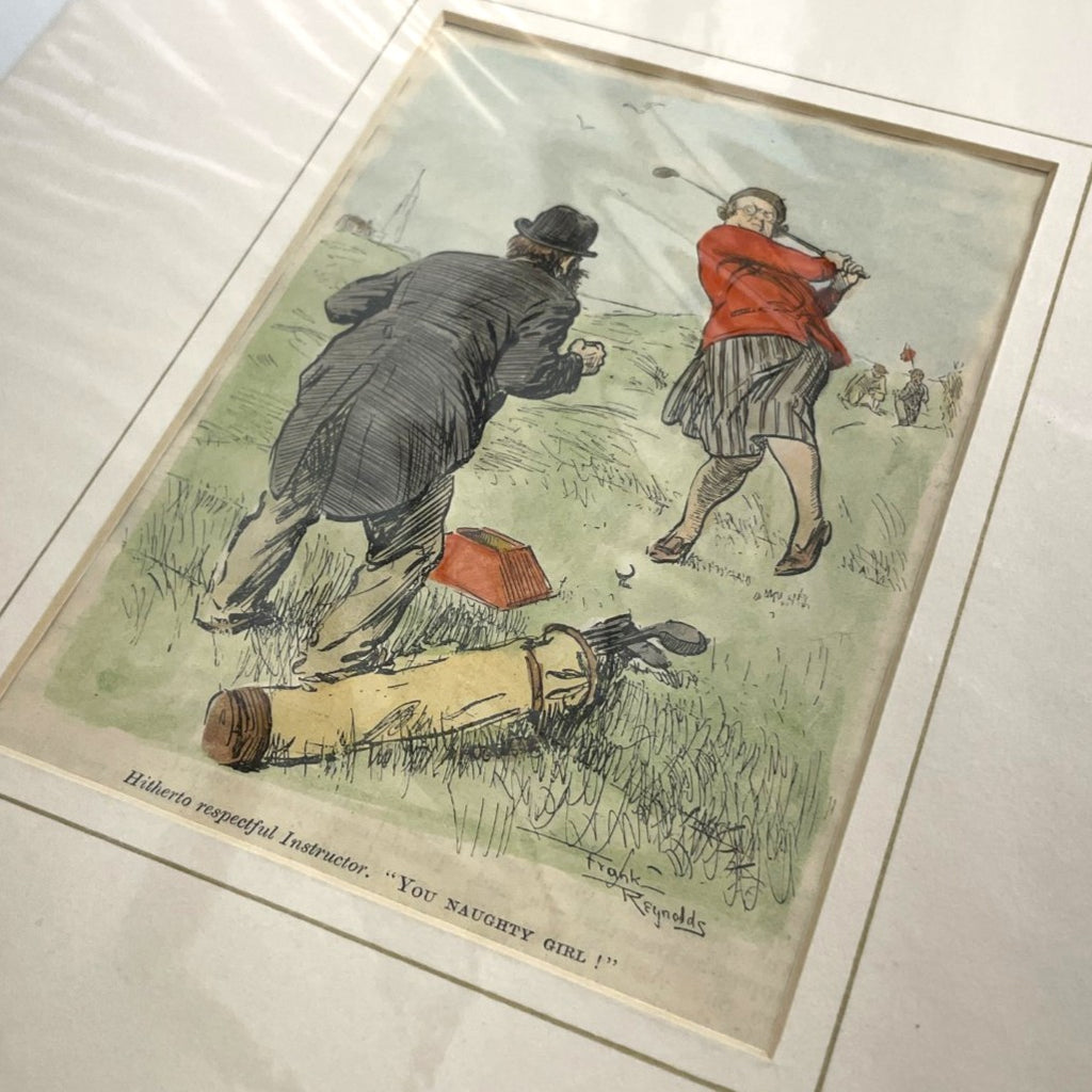 Original 1930 Punch Print - Hand Coloured - "You Naughty Girl!"