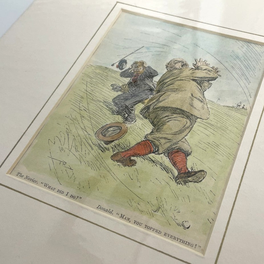 Original 1923 Punch Print - Hand Coloured - "What Did I Do?"