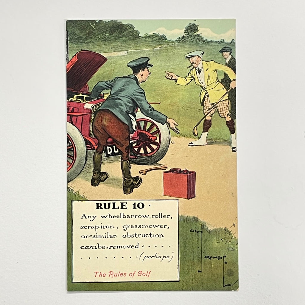 Valentine's Series Postcard - "RULE 10" - "The Rules of Golf" by Charles Crombie - c.1905