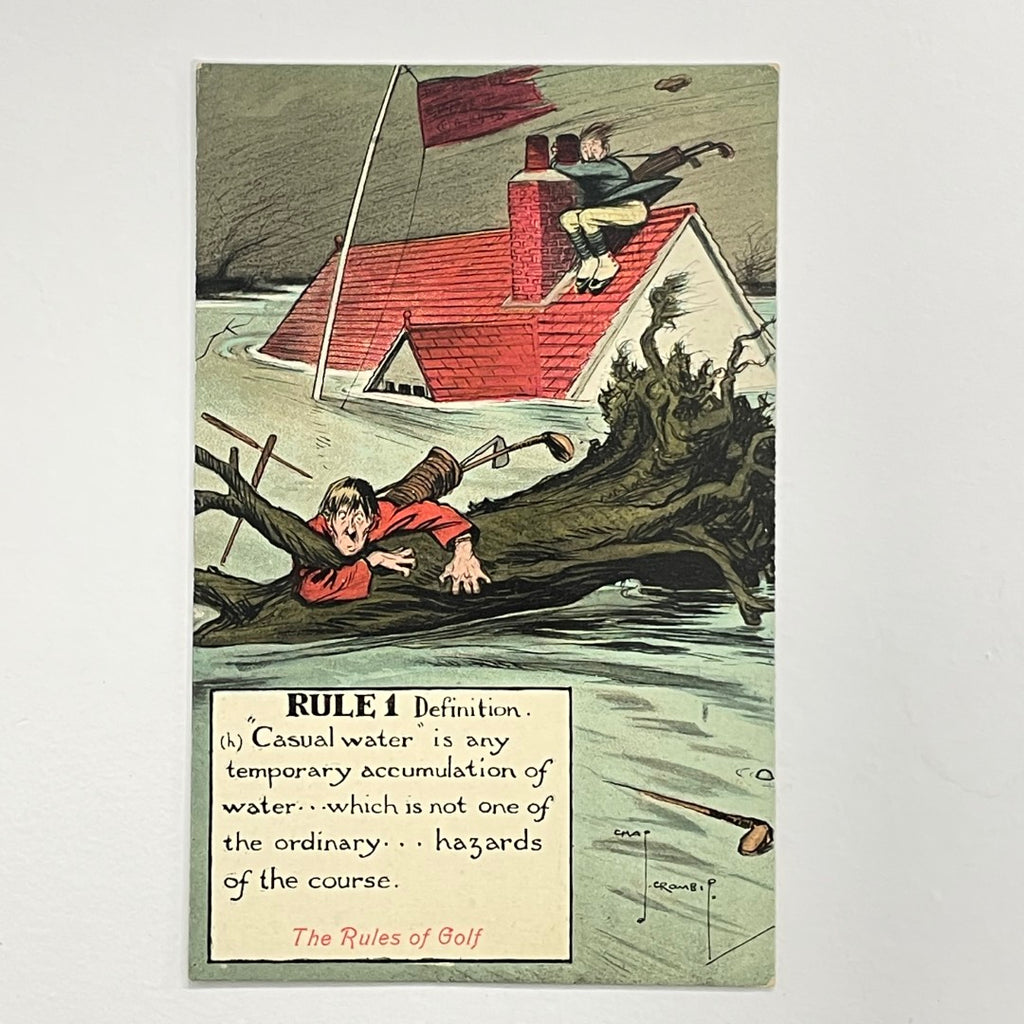 Valentine's Series Postcard - "RULE 1" - "The Rules of Golf" by Charles Crombie - c.1905