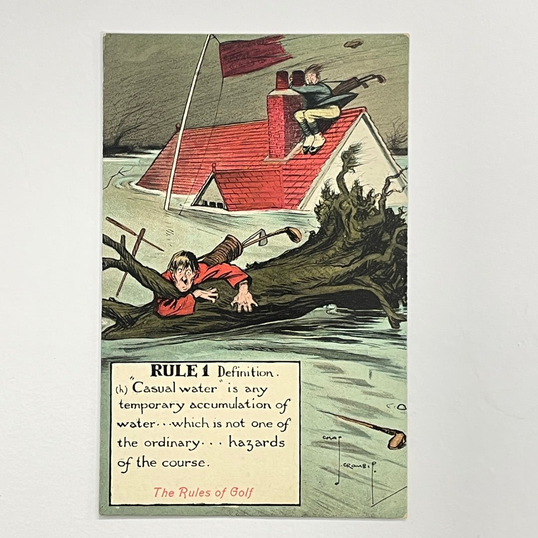 Valentine's Series Postcard - "RULE 1" - "The Rules of Golf" by Charles Crombie - c.1905