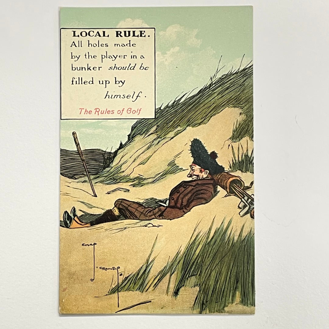 Valentine's Series Postcard - "LOCAL RULE" - "The Rules of Golf" by Charles Crombie - c.1905