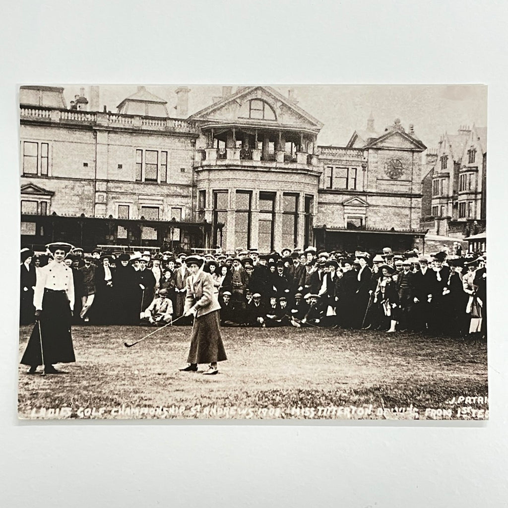 The Golf Collection Postcard - "Ladies Golf Championship St Andrews 1908. Miss Titterton Driving From 1st Tee"