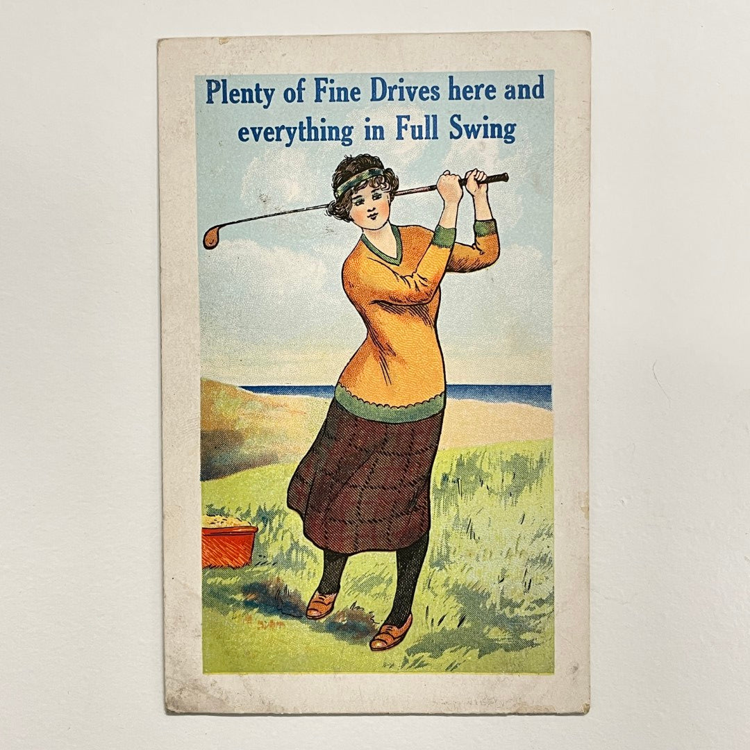 Millar & Lang Ltd "National" Series Postcard c.1920's - "Plenty of Fine Drives Here and Everything in Full Swing"