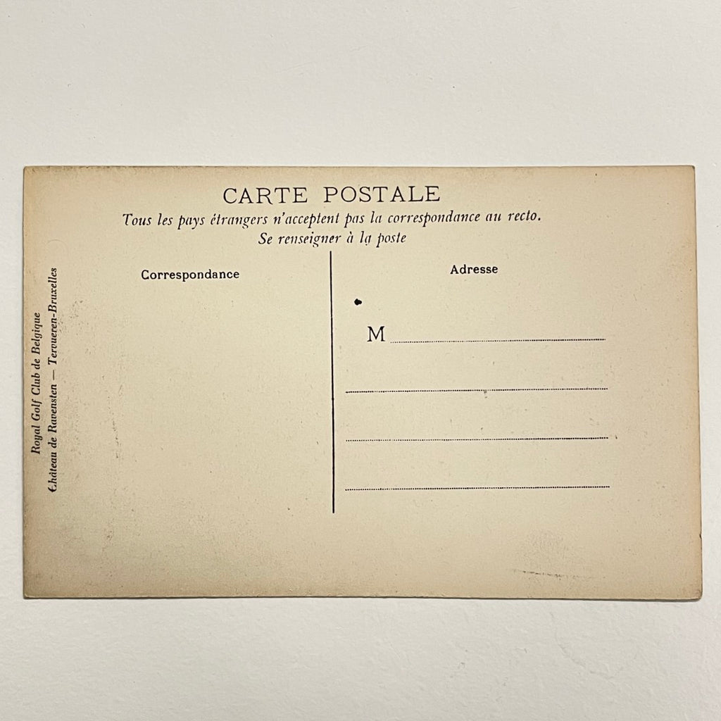 Vintage Postcard c.1915 - George Pannell - Royal Golf Club of Belgium (Chateau de Ravensten, Brussels)