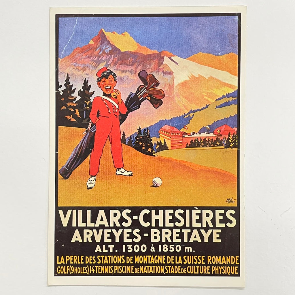 Photoglob of Zurich Advertising Postcard - No.1393 - Golf - Villars-Chesieres-Arveyes-Bretaye Suisse