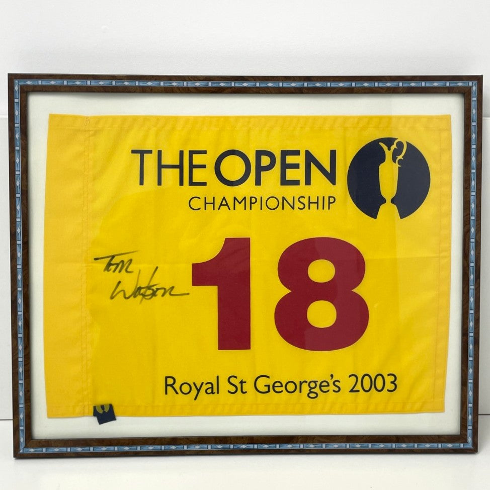 The Open Championship 2003 - Royal St George's - Framed Flag - SIGNED BY TOM WATSON