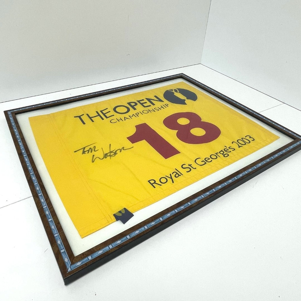The Open Championship 2003 - Royal St George's - Framed Flag - SIGNED BY TOM WATSON